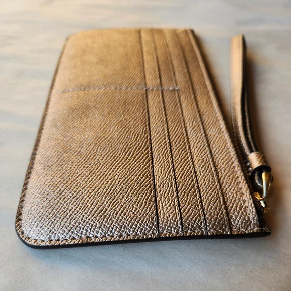 Coach Zip Top Wallet In Signature Canvas - Picture 5 of 9